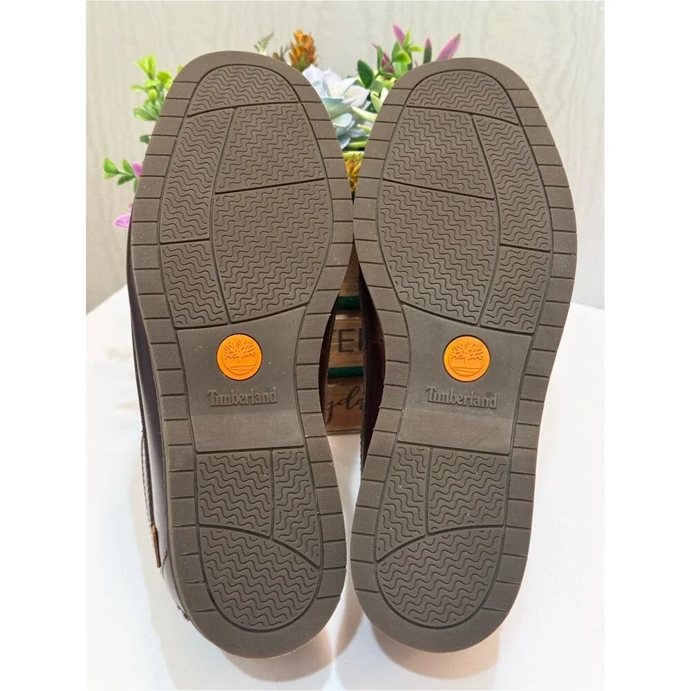 Timberland OrthoLite Classic Brown 3-Eye Leather Boat Shoes Men’s Sz 9.5
